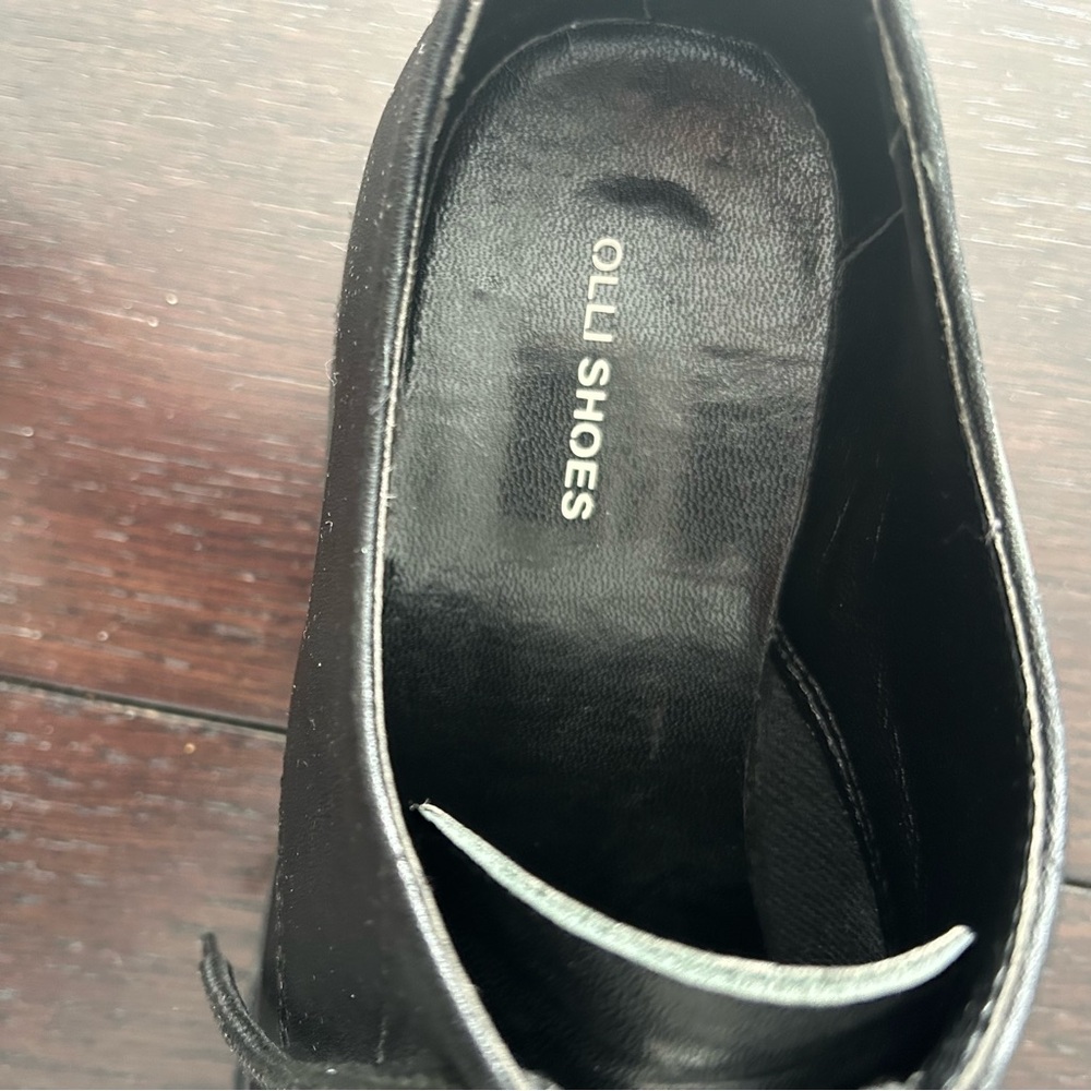 Olli Women’s  Black Leather Derby Shoes with Toe Embellishments. Size EU 38 - Picture 8 of 16